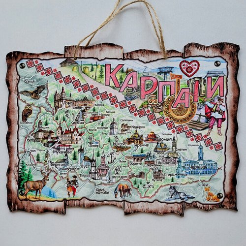 Мапа Карпат колір 2 картинка