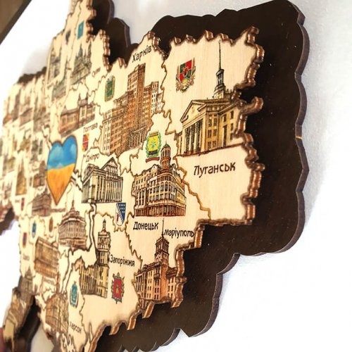 Мапа України двошарова контур колір A3 (42х29см)