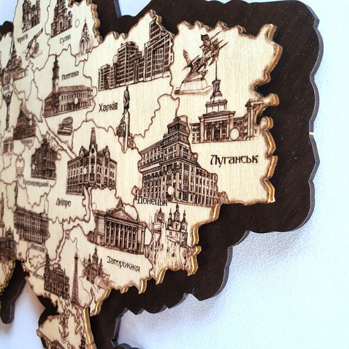 Мапа України двошарова контур сепія A3 (42х29см)