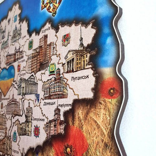 Мапа України одношарова колір А5 (20х14см)