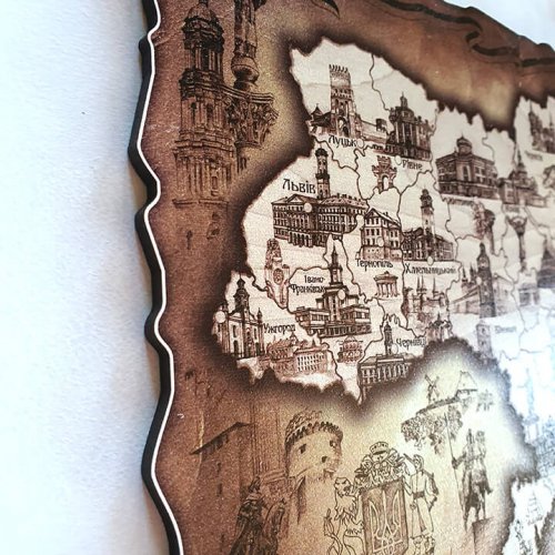 Мапа України одношарова сепія А4 (29х20см)