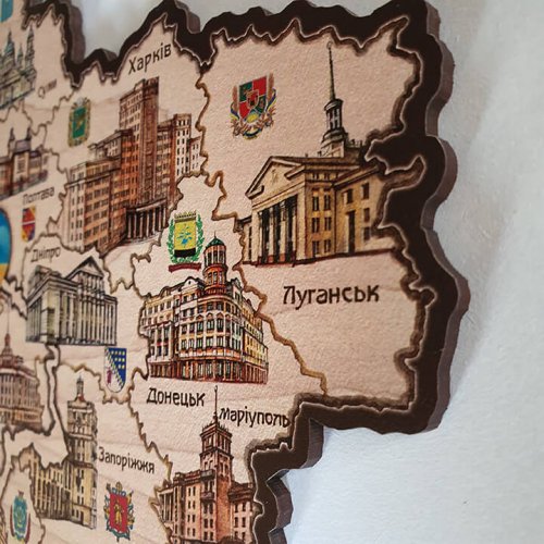 Мапа України одношарова контур серце А3 (42х29см)