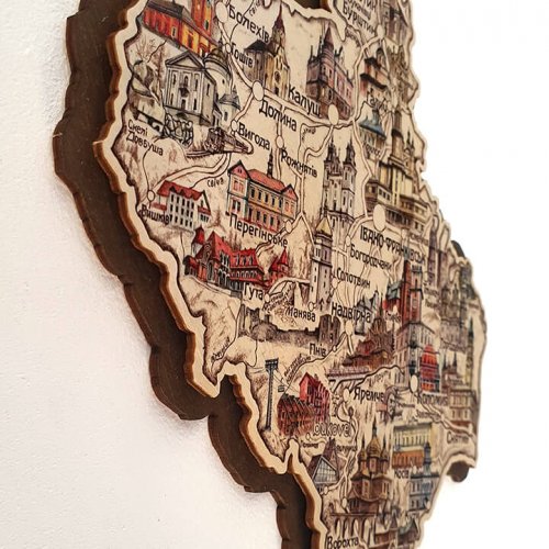 Мапа Івано-Франківської області двошарова колір А4 (29х20см)